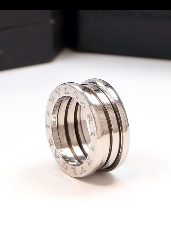 Jewelry - 340. 18K Gold Plated Stainless Steel Ring - Silver